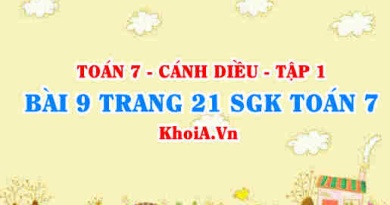 Bài 9 trang 21 SGK Toán 7 tập 1 Cánh Diều